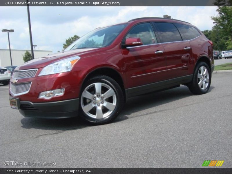 Red Jewel Metallic / Light Gray/Ebony 2011 Chevrolet Traverse LTZ