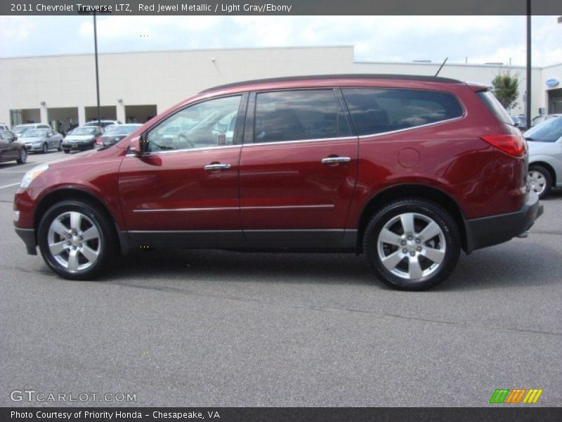Red Jewel Metallic / Light Gray/Ebony 2011 Chevrolet Traverse LTZ