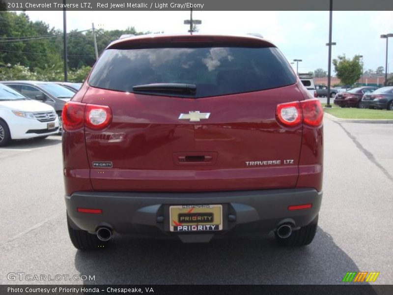 Red Jewel Metallic / Light Gray/Ebony 2011 Chevrolet Traverse LTZ