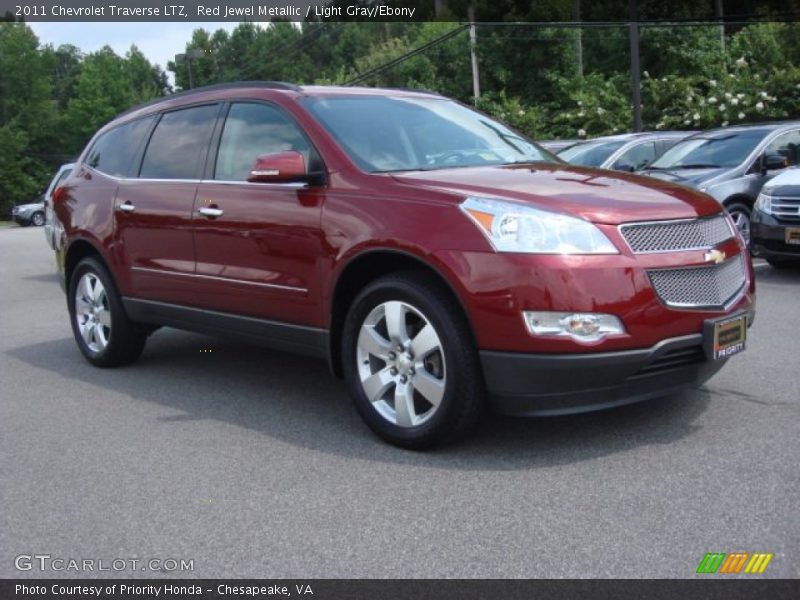 Red Jewel Metallic / Light Gray/Ebony 2011 Chevrolet Traverse LTZ
