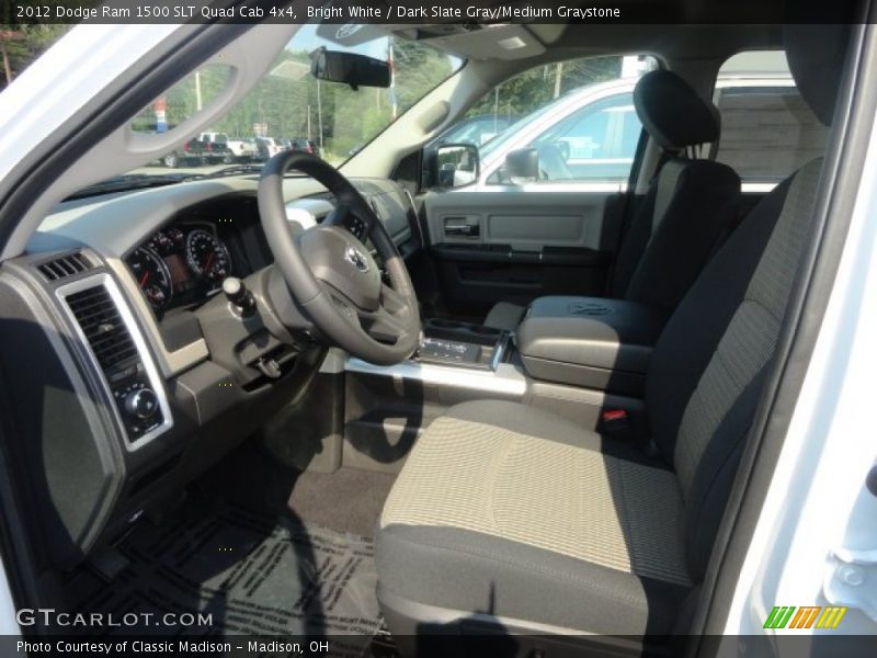 Bright White / Dark Slate Gray/Medium Graystone 2012 Dodge Ram 1500 SLT Quad Cab 4x4