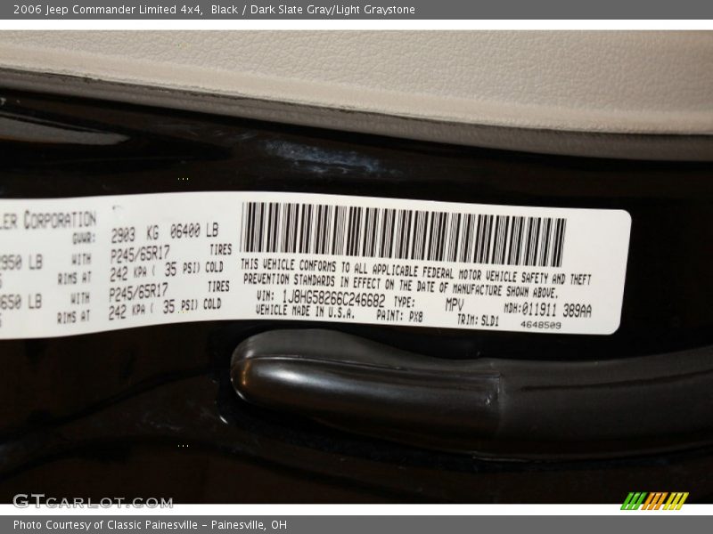 Black / Dark Slate Gray/Light Graystone 2006 Jeep Commander Limited 4x4