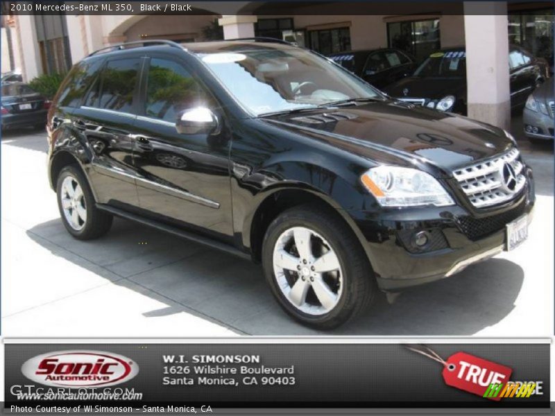 Black / Black 2010 Mercedes-Benz ML 350