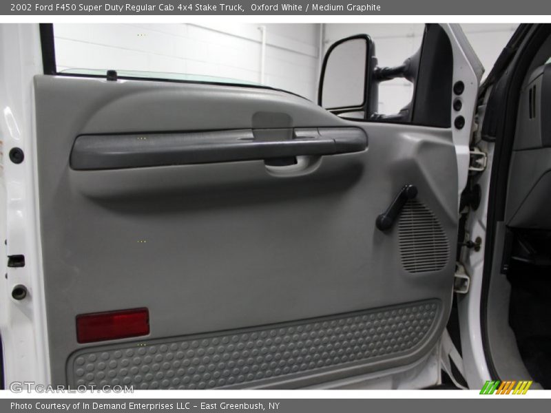Oxford White / Medium Graphite 2002 Ford F450 Super Duty Regular Cab 4x4 Stake Truck