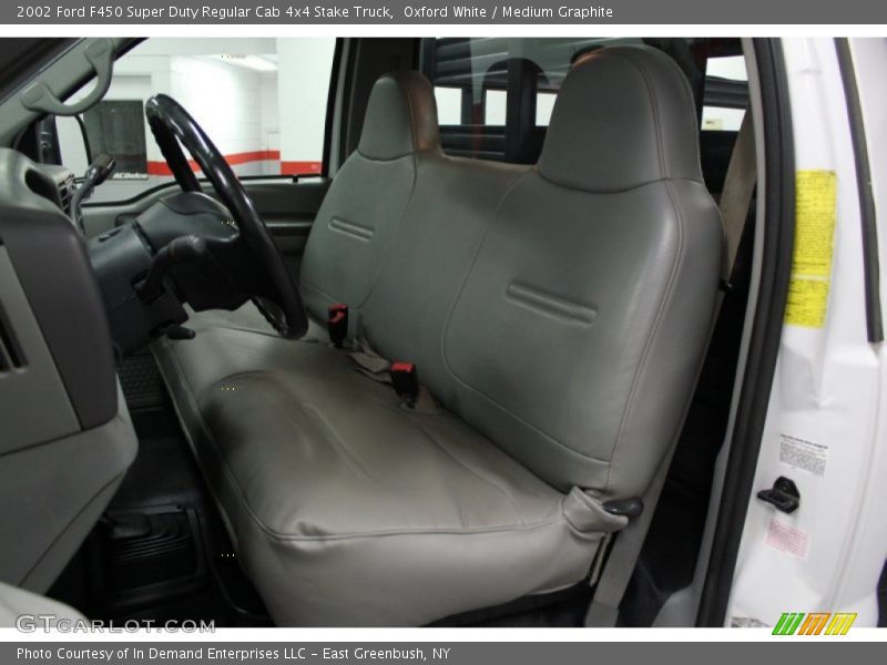 Oxford White / Medium Graphite 2002 Ford F450 Super Duty Regular Cab 4x4 Stake Truck
