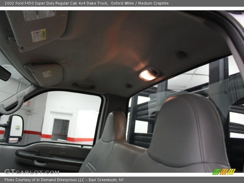 Oxford White / Medium Graphite 2002 Ford F450 Super Duty Regular Cab 4x4 Stake Truck