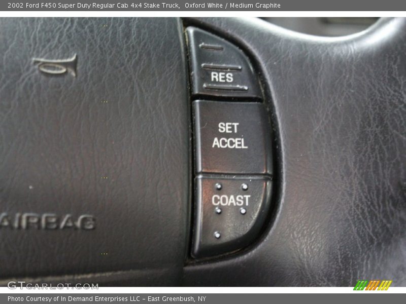 Oxford White / Medium Graphite 2002 Ford F450 Super Duty Regular Cab 4x4 Stake Truck