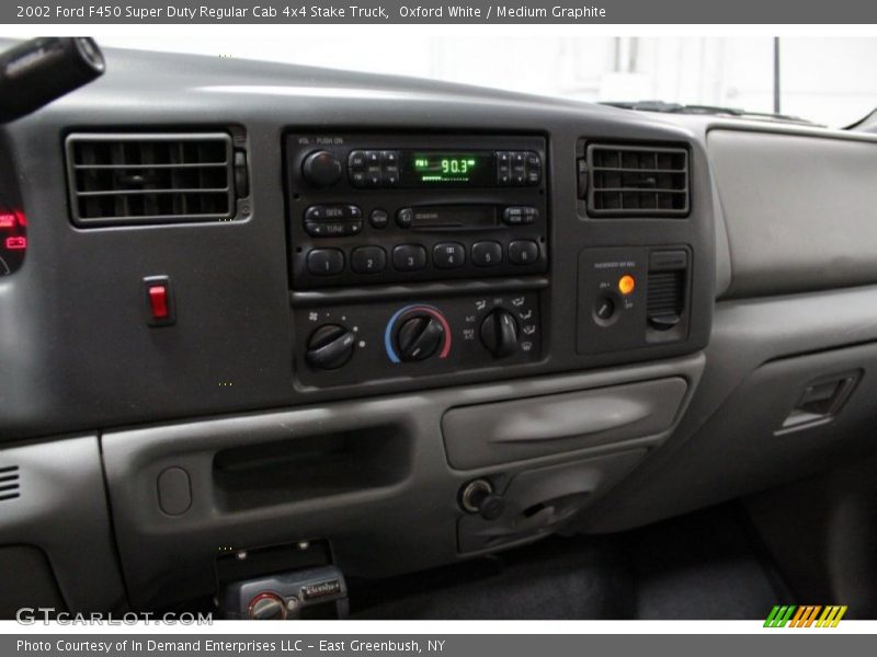 Oxford White / Medium Graphite 2002 Ford F450 Super Duty Regular Cab 4x4 Stake Truck