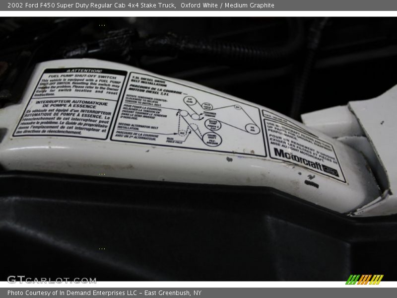 Oxford White / Medium Graphite 2002 Ford F450 Super Duty Regular Cab 4x4 Stake Truck
