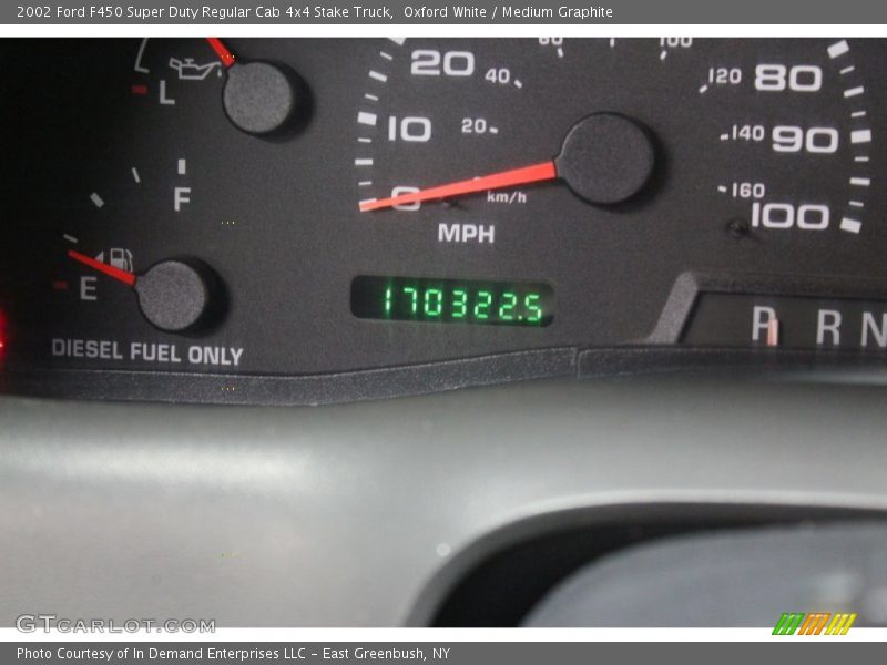 Oxford White / Medium Graphite 2002 Ford F450 Super Duty Regular Cab 4x4 Stake Truck