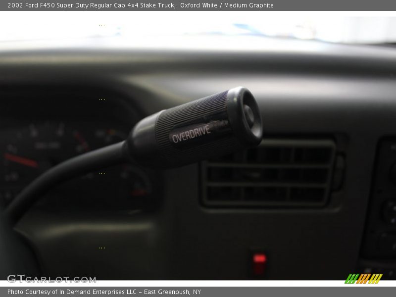 Oxford White / Medium Graphite 2002 Ford F450 Super Duty Regular Cab 4x4 Stake Truck
