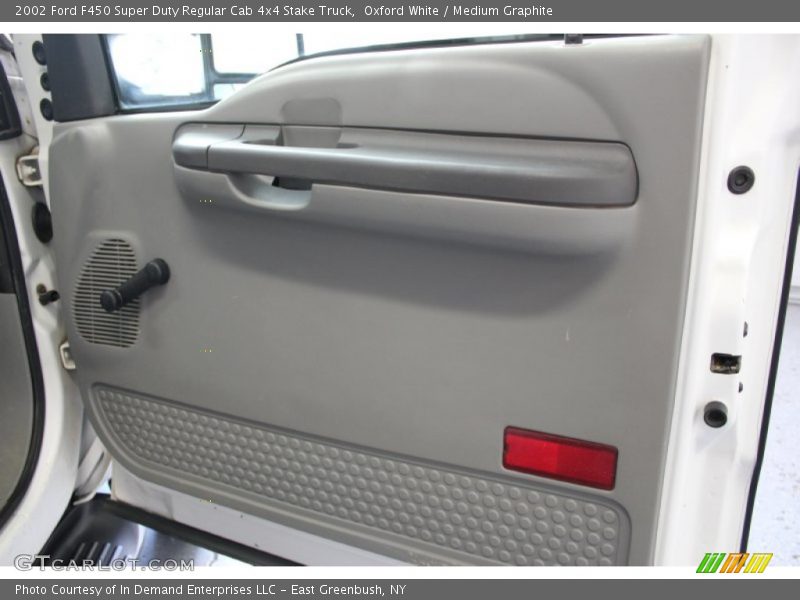 Oxford White / Medium Graphite 2002 Ford F450 Super Duty Regular Cab 4x4 Stake Truck