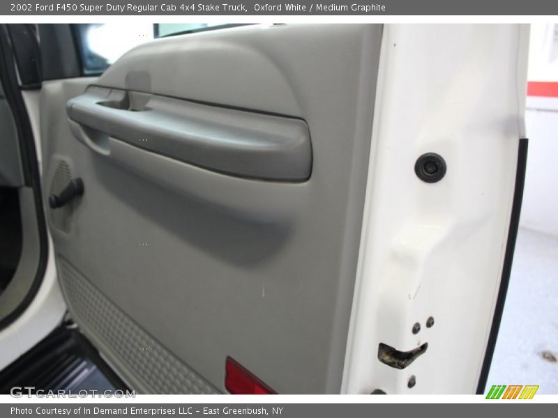 Oxford White / Medium Graphite 2002 Ford F450 Super Duty Regular Cab 4x4 Stake Truck