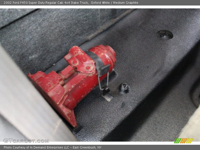 Oxford White / Medium Graphite 2002 Ford F450 Super Duty Regular Cab 4x4 Stake Truck