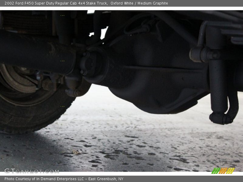 Oxford White / Medium Graphite 2002 Ford F450 Super Duty Regular Cab 4x4 Stake Truck