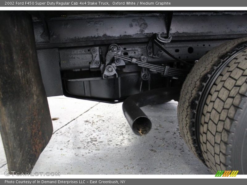 Oxford White / Medium Graphite 2002 Ford F450 Super Duty Regular Cab 4x4 Stake Truck