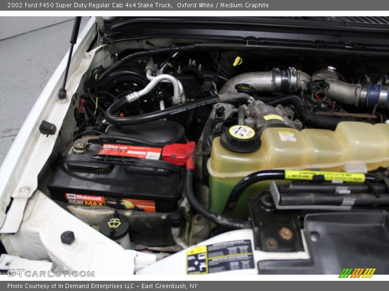 Oxford White / Medium Graphite 2002 Ford F450 Super Duty Regular Cab 4x4 Stake Truck