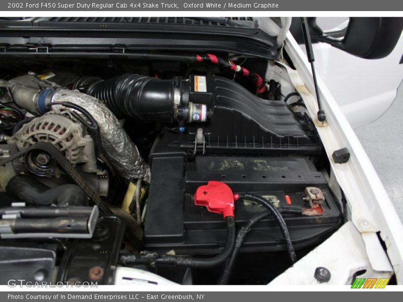 Oxford White / Medium Graphite 2002 Ford F450 Super Duty Regular Cab 4x4 Stake Truck