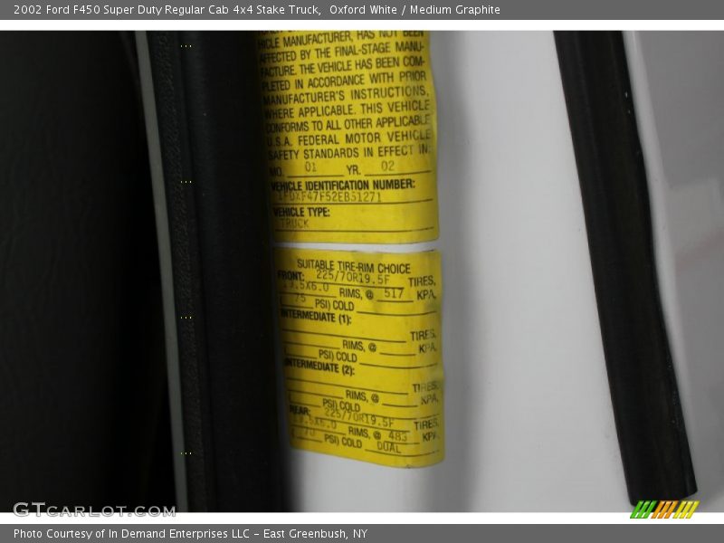 Oxford White / Medium Graphite 2002 Ford F450 Super Duty Regular Cab 4x4 Stake Truck