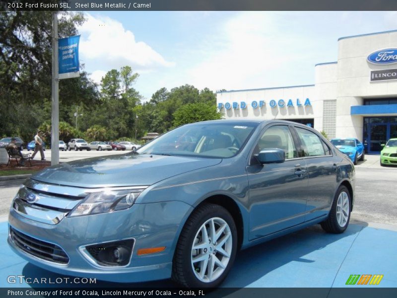 Steel Blue Metallic / Camel 2012 Ford Fusion SEL