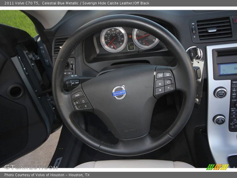 Celestial Blue Metallic / Soverign Hide Calcite Leather/Off Black 2011 Volvo C70 T5