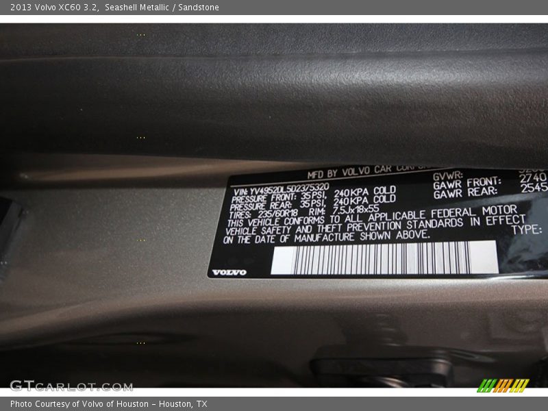 Seashell Metallic / Sandstone 2013 Volvo XC60 3.2