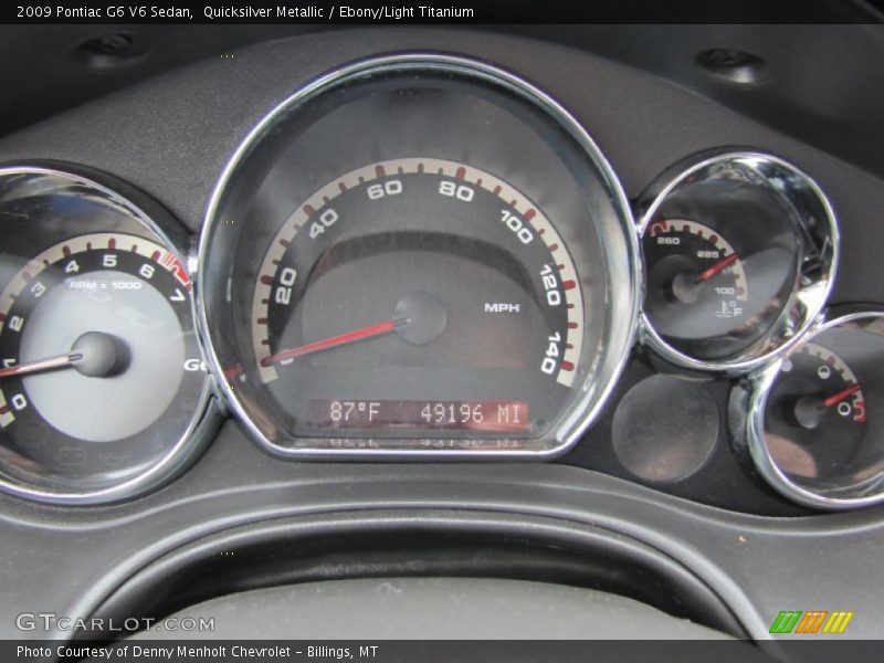 Quicksilver Metallic / Ebony/Light Titanium 2009 Pontiac G6 V6 Sedan