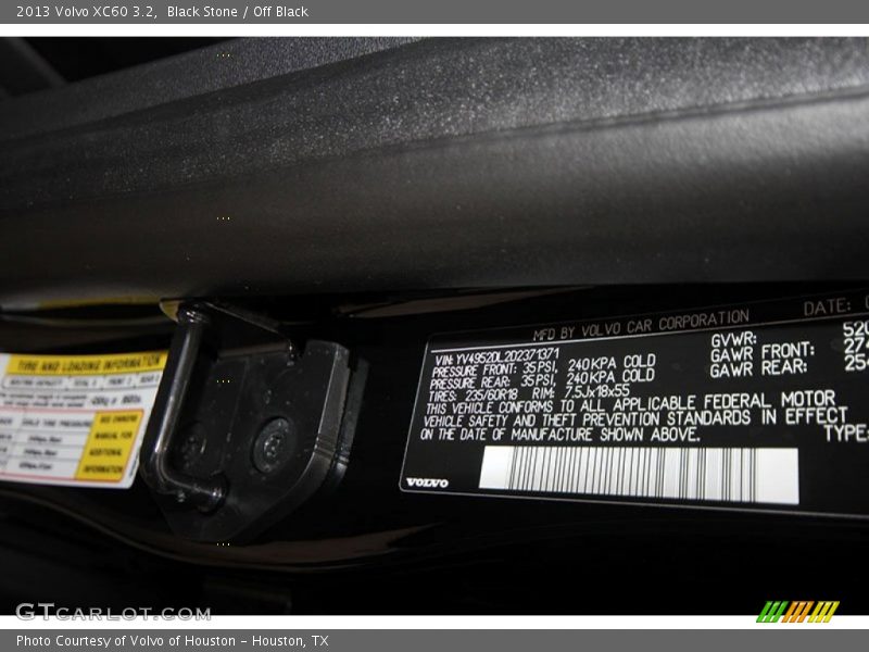 Black Stone / Off Black 2013 Volvo XC60 3.2