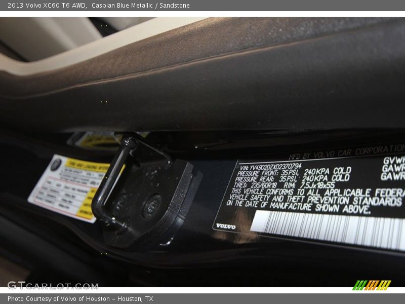 Caspian Blue Metallic / Sandstone 2013 Volvo XC60 T6 AWD