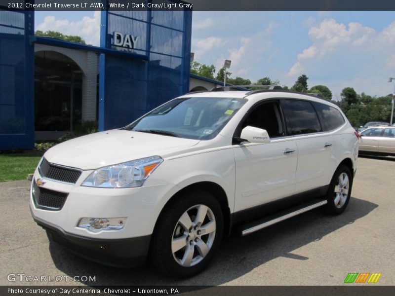 White / Dark Gray/Light Gray 2012 Chevrolet Traverse LT AWD