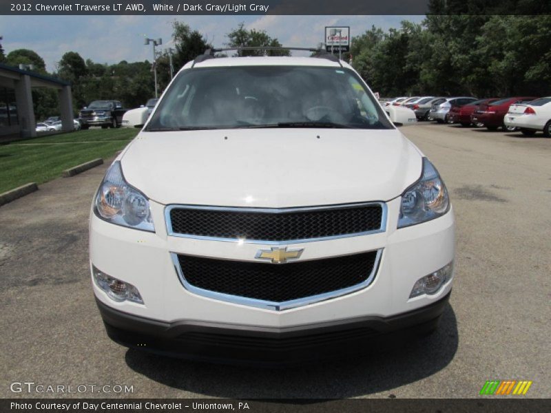White / Dark Gray/Light Gray 2012 Chevrolet Traverse LT AWD
