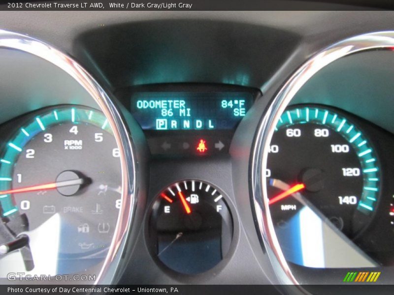 White / Dark Gray/Light Gray 2012 Chevrolet Traverse LT AWD