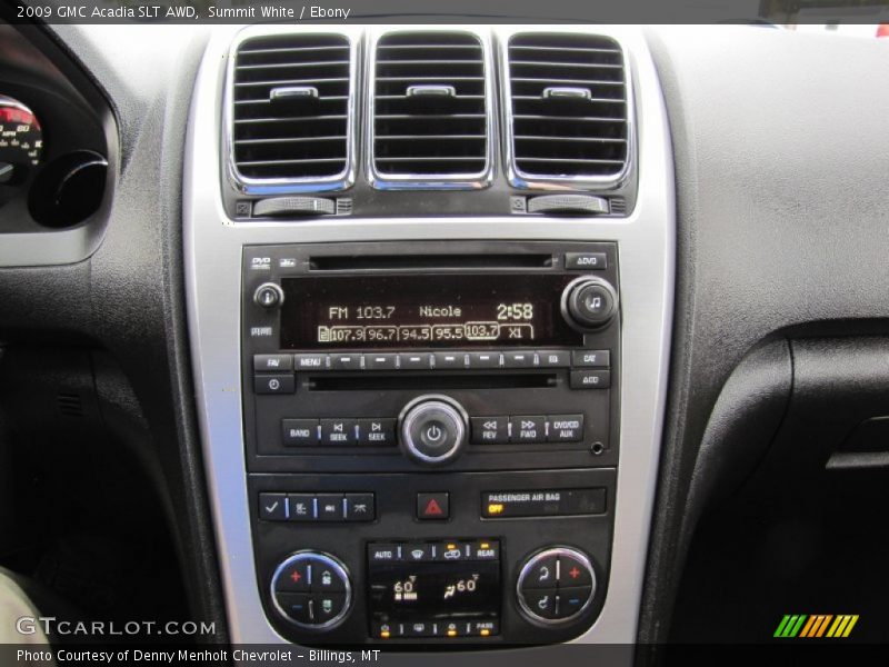 Summit White / Ebony 2009 GMC Acadia SLT AWD