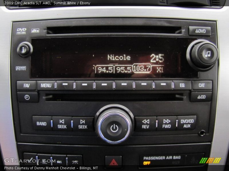 Summit White / Ebony 2009 GMC Acadia SLT AWD