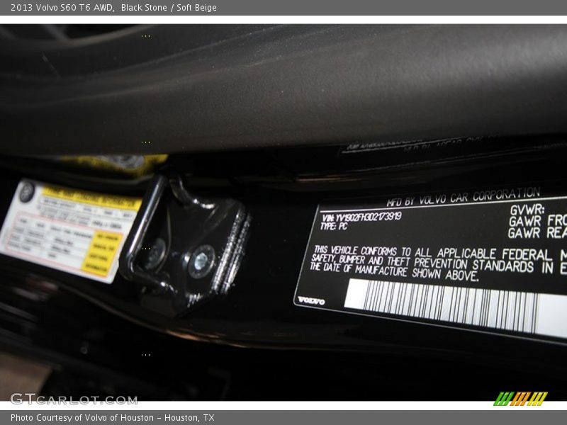 Black Stone / Soft Beige 2013 Volvo S60 T6 AWD