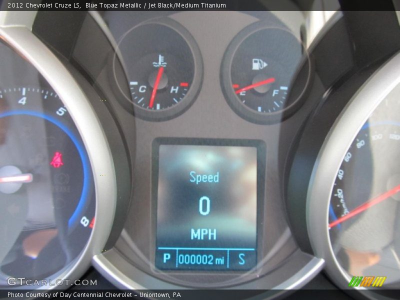 Blue Topaz Metallic / Jet Black/Medium Titanium 2012 Chevrolet Cruze LS