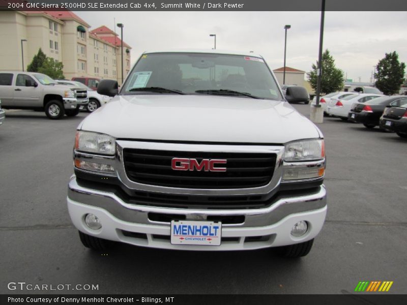 Summit White / Dark Pewter 2004 GMC Sierra 2500HD SLE Extended Cab 4x4
