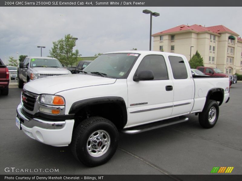 Summit White / Dark Pewter 2004 GMC Sierra 2500HD SLE Extended Cab 4x4