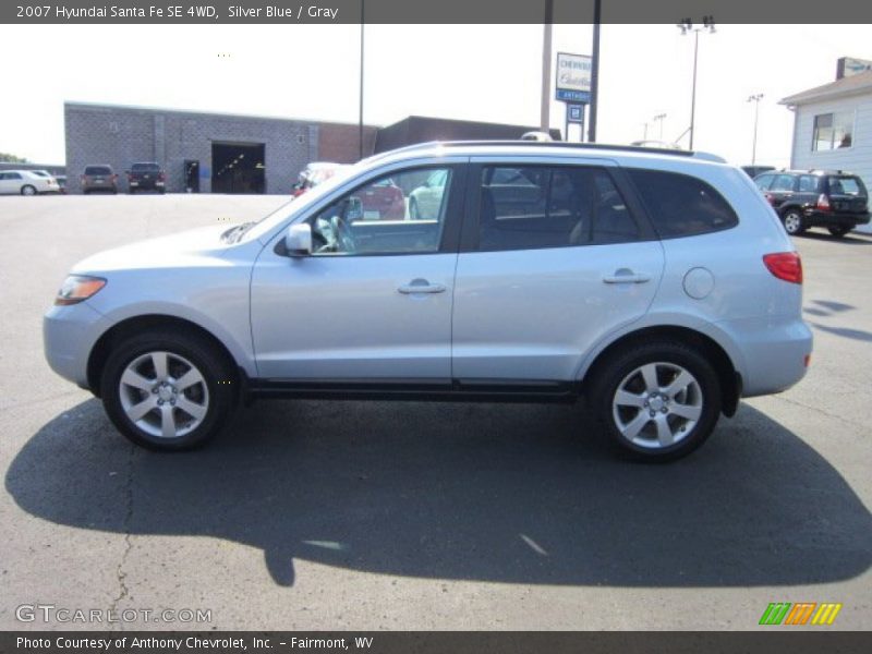 Silver Blue / Gray 2007 Hyundai Santa Fe SE 4WD