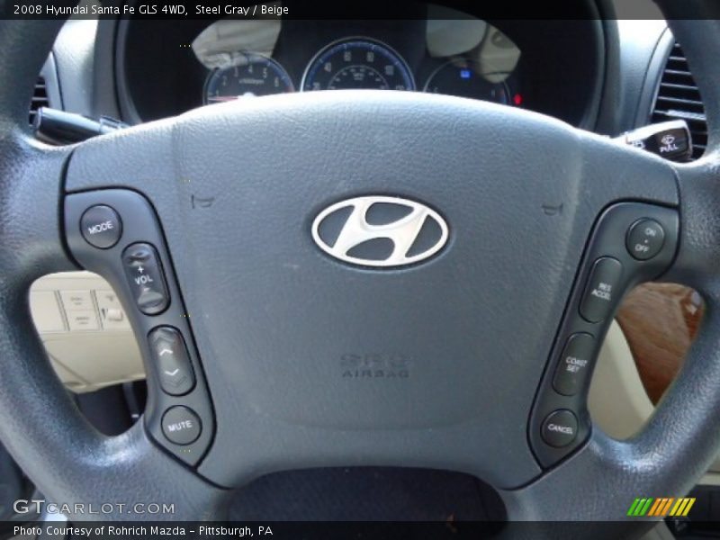 Steel Gray / Beige 2008 Hyundai Santa Fe GLS 4WD