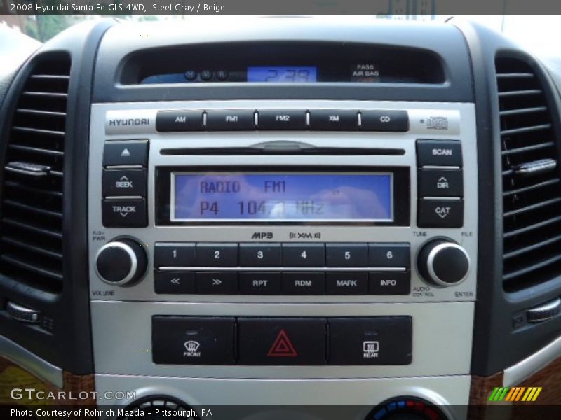 Steel Gray / Beige 2008 Hyundai Santa Fe GLS 4WD