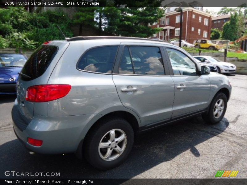 Steel Gray / Beige 2008 Hyundai Santa Fe GLS 4WD