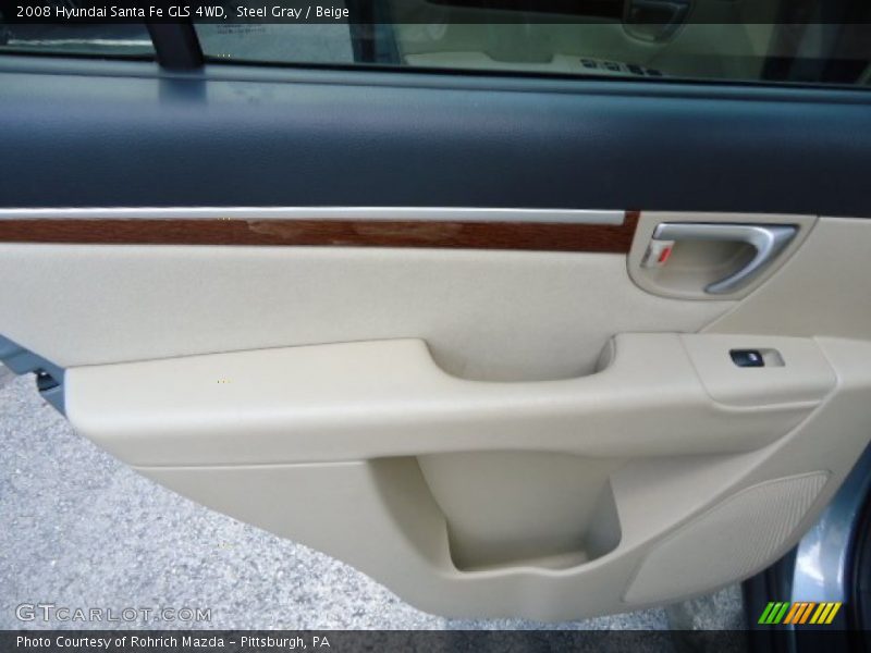 Steel Gray / Beige 2008 Hyundai Santa Fe GLS 4WD