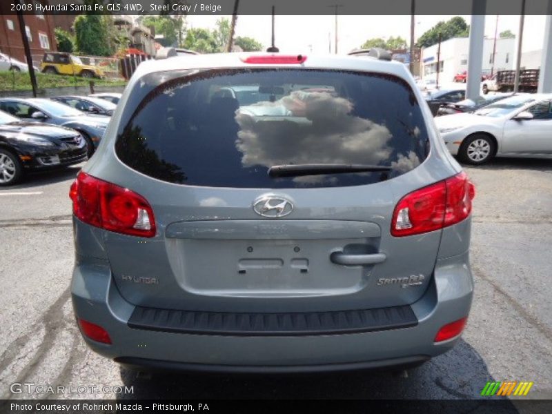 Steel Gray / Beige 2008 Hyundai Santa Fe GLS 4WD