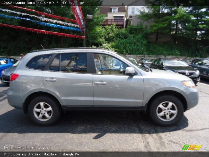 Steel Gray / Beige 2008 Hyundai Santa Fe GLS 4WD