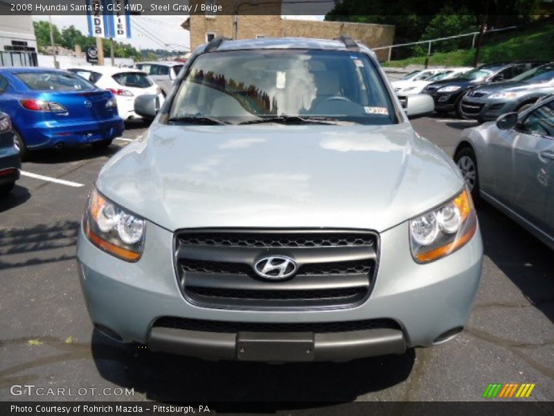 Steel Gray / Beige 2008 Hyundai Santa Fe GLS 4WD