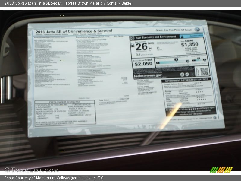 Toffee Brown Metallic / Cornsilk Beige 2013 Volkswagen Jetta SE Sedan