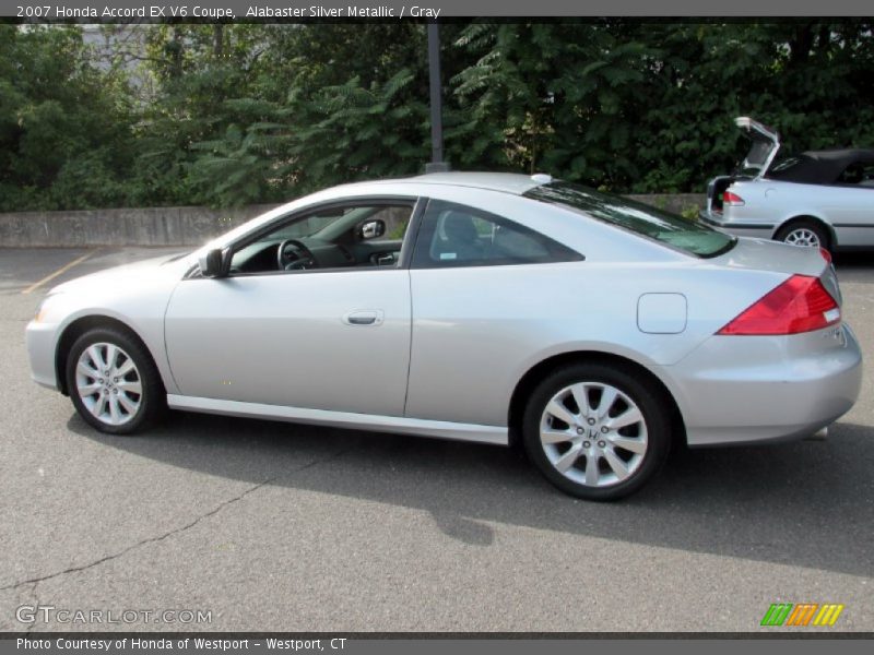 Alabaster Silver Metallic / Gray 2007 Honda Accord EX V6 Coupe