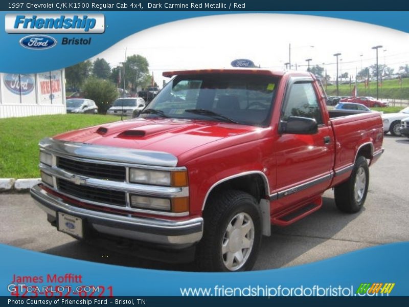 Dark Carmine Red Metallic / Red 1997 Chevrolet C/K K1500 Regular Cab 4x4