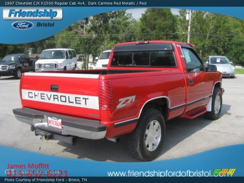 Dark Carmine Red Metallic / Red 1997 Chevrolet C/K K1500 Regular Cab 4x4